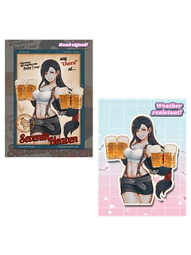 Seventh Heaven Signed Print + Sticker bundle