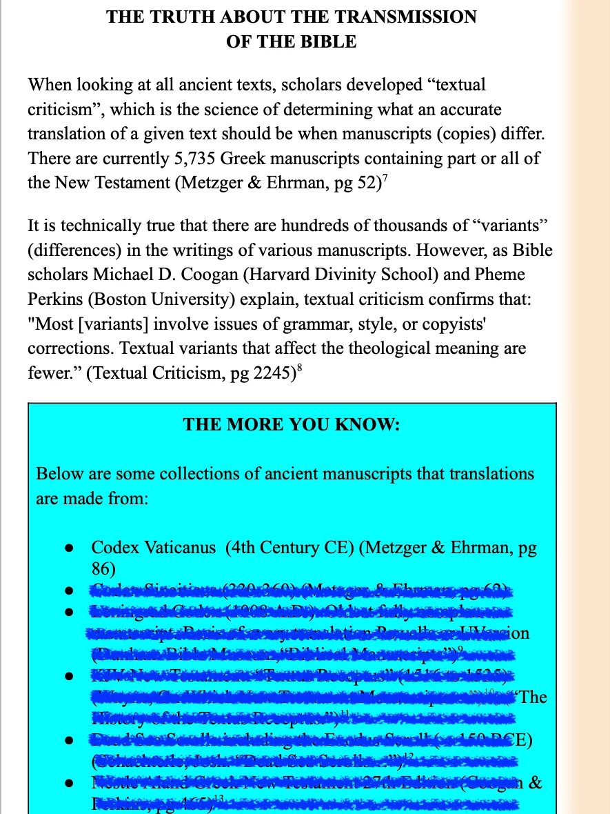 Textual Criticism One Sheet PDF product image (2)