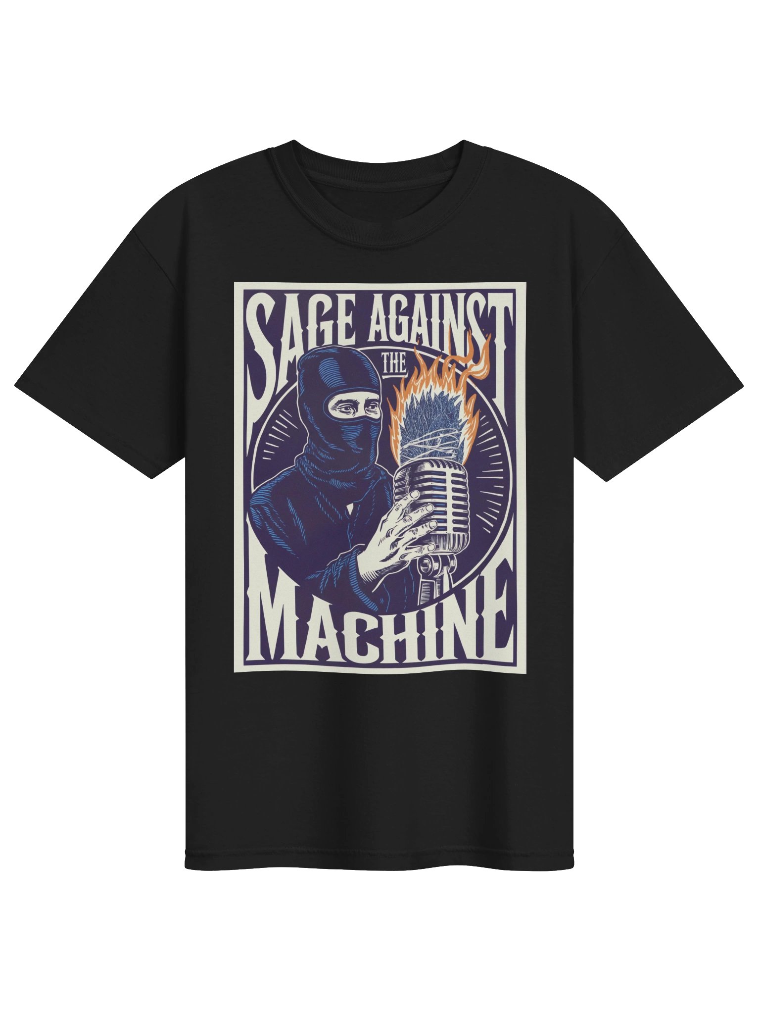 Sage Against the Machine Flame Mic Unisex Tee product image (3)