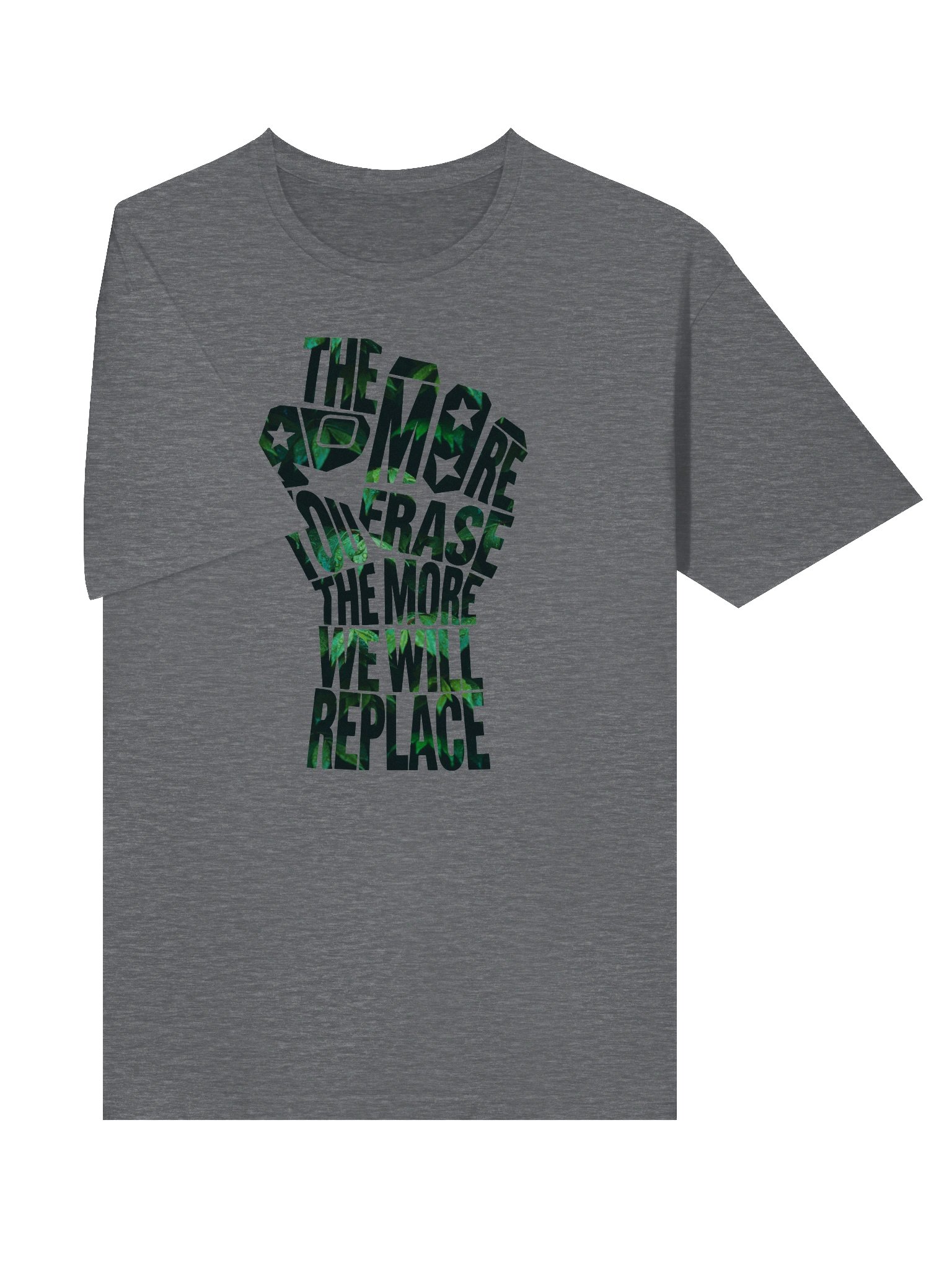 THE MORE YOU ERASE FIST Graphic T-Shirt Forest on White product image (3)