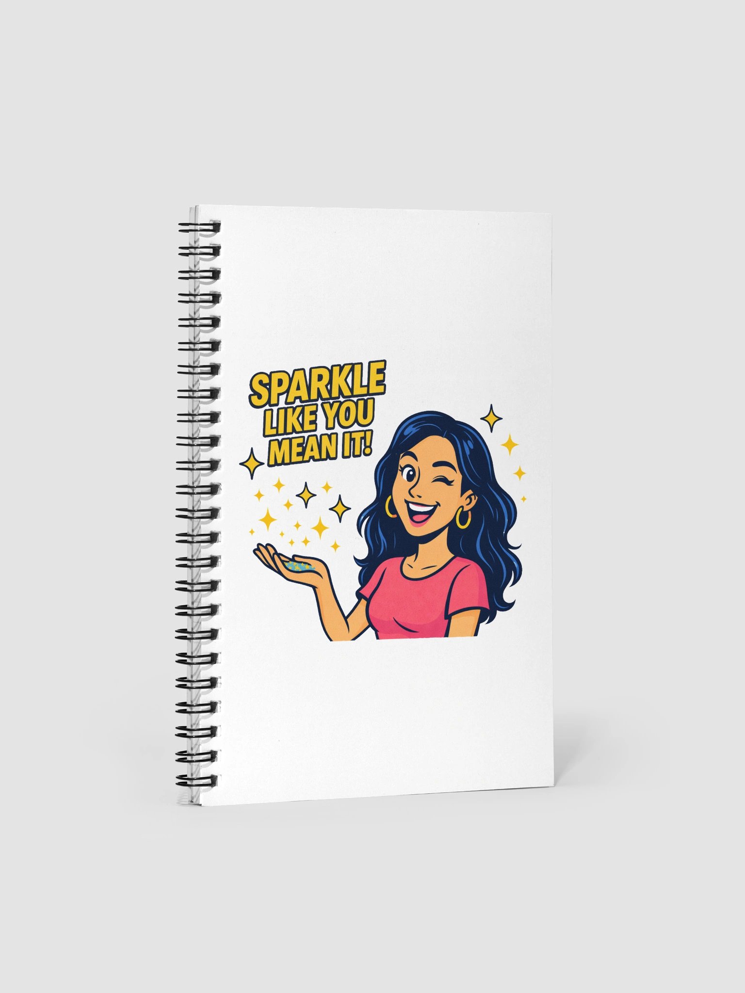 Bianca Sparkle ✨ “Sparkle Like You Mean It” Spiral Journal – Motivational Notebook for Goals, Gratitude & Big Dreams product image (1)