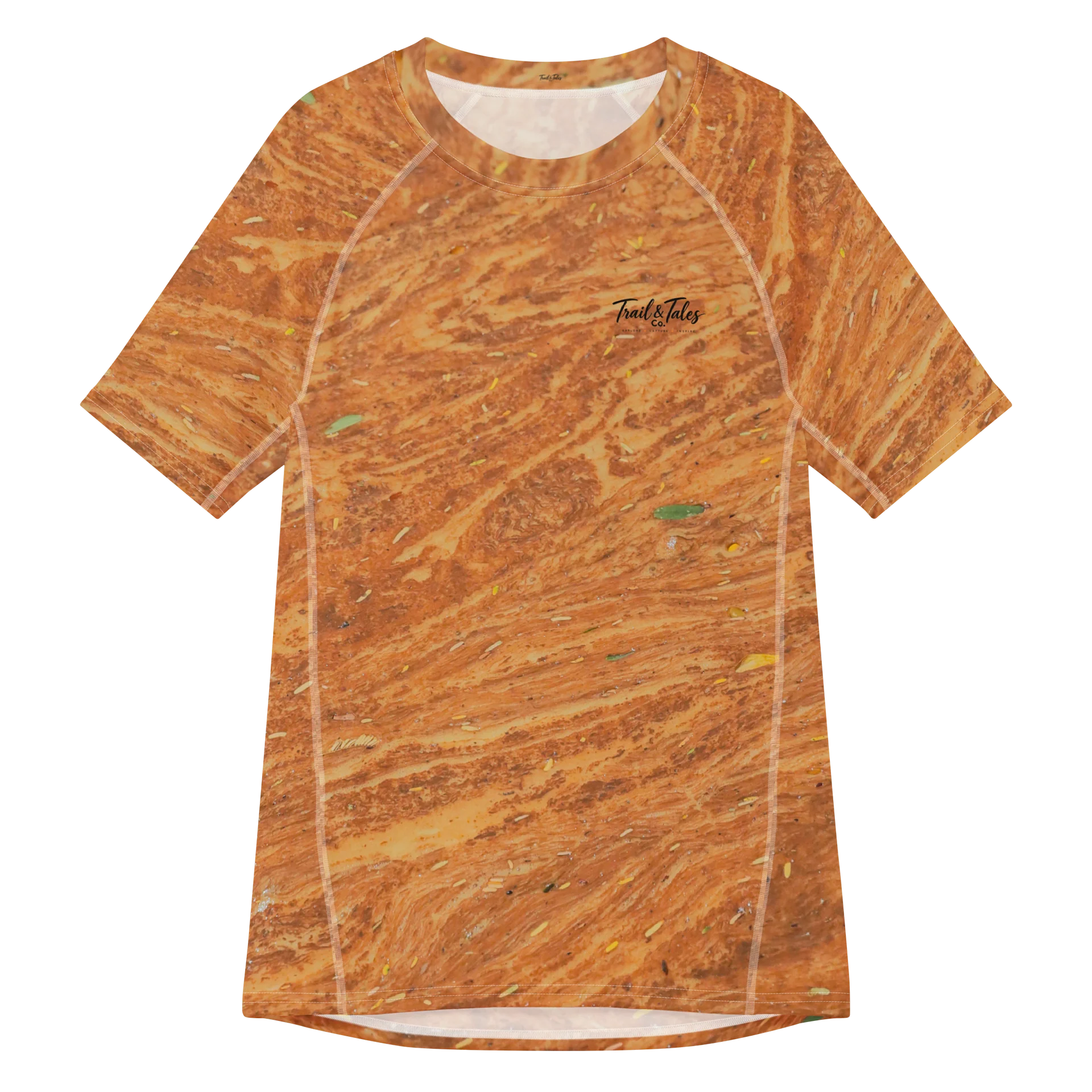 Terracotta Tea All-Over Print Men's Recycled Short Sleeve Rash Guard product image (1)
