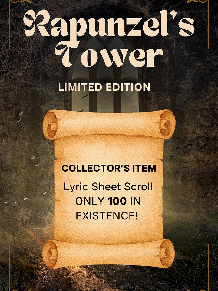 "Rapunzel's Tower" Lyric Sheet - LIMITED EDITION Print (First 100 People) product image (1)