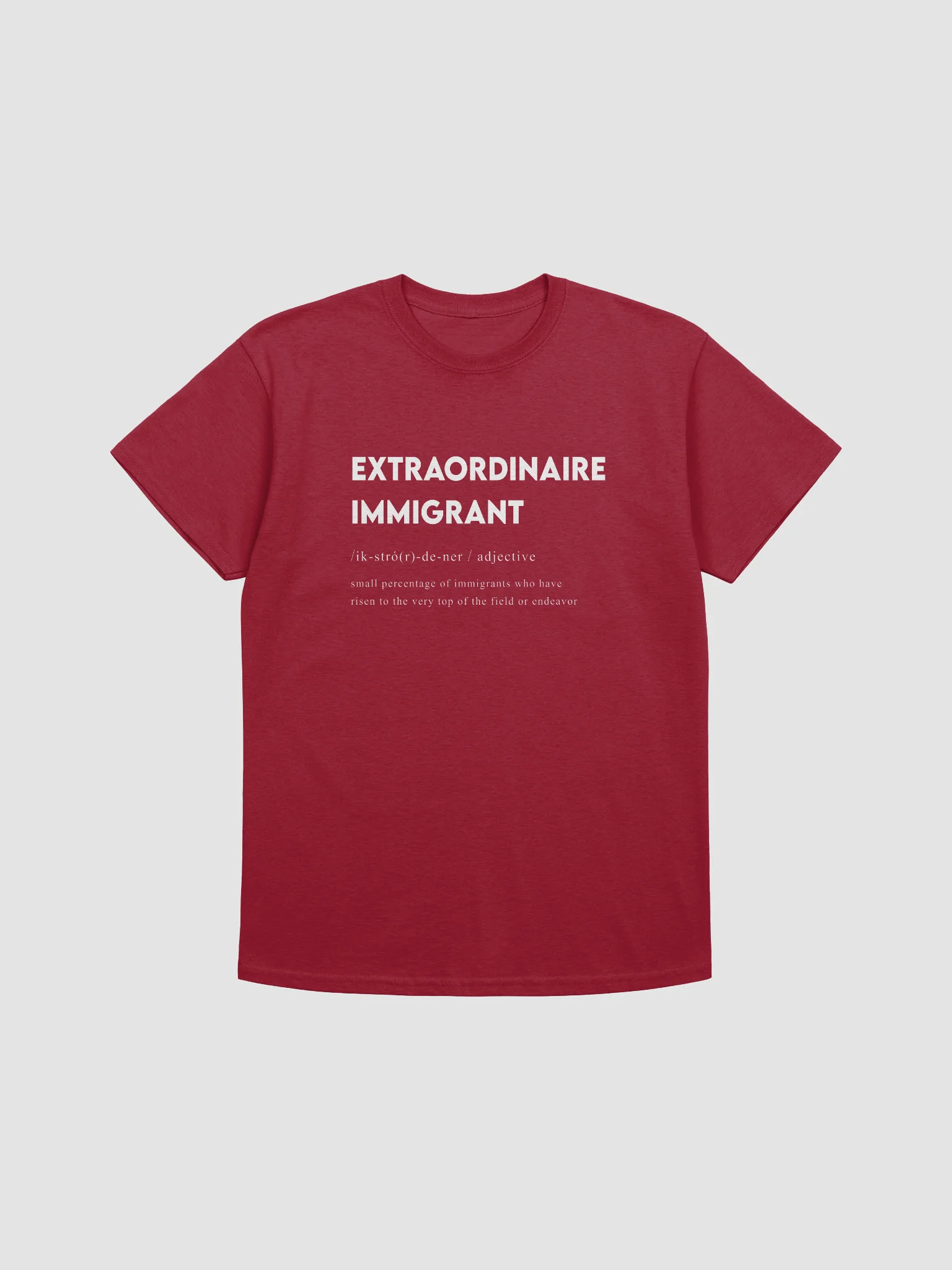 EXTRAORDINAIRE IMMIGRANT TSHIRT MAROON product image (1)