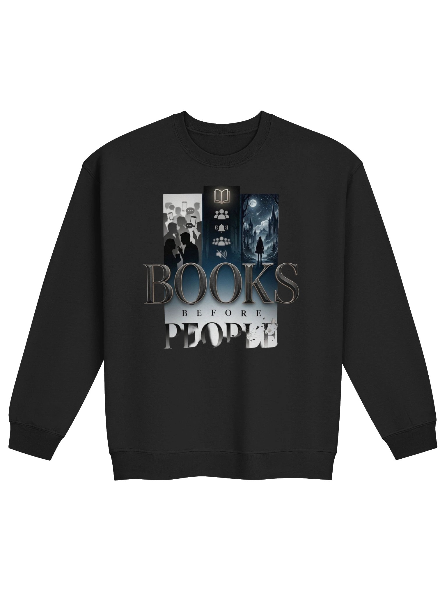 "Books Before People" Introvert Graphic Crewneck Sweatshirt product image (2)