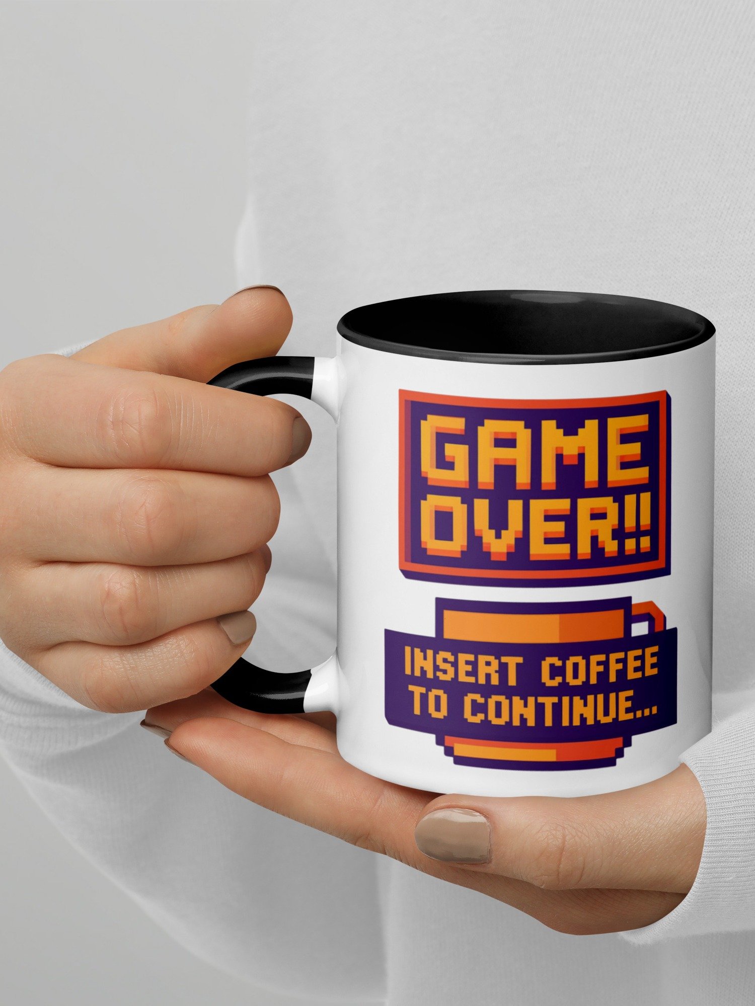 Game Over Insert Coffee to Continue Mug | Retro Gamer Coffee Mug | Funny Gaming Gift for Gamers product image (2)