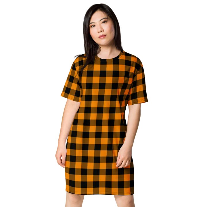 Tangerine Plaid - T-Shirt Dress product image (1)