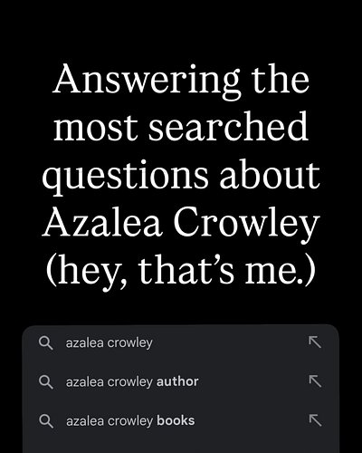 I don’t intentionally search my name on the Internet, but sometimes I’m looking for things related to my work or my author br...