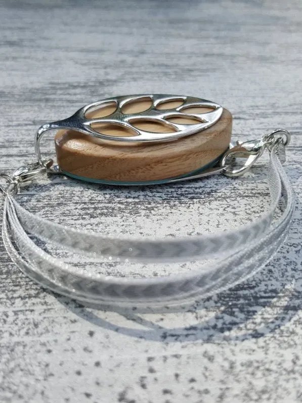 Chevron Triple Linen Bracelet | Handmade Accessory for Bellabeat Leaf Urban & Ivy product image (2)