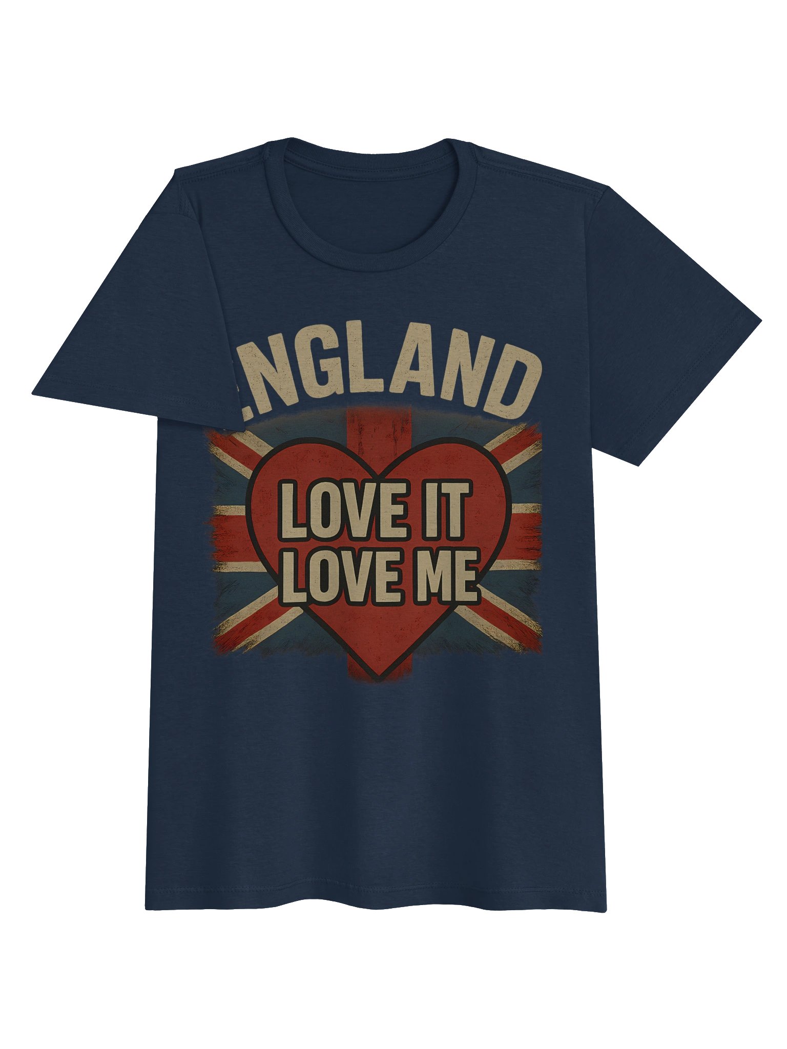 England "Love It, Love Me" Women’s T-Shirt | Vintage Union Jack & Heart Graphic Tee – Retro Supporters Style product image (4)