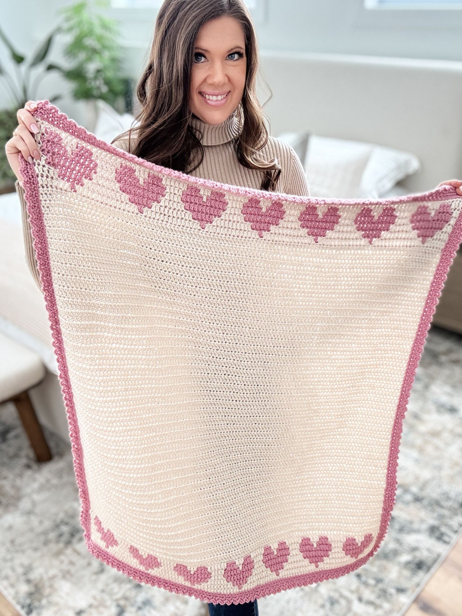 Heartstrings Mosaic Blanket and Coaster Crochet Pattern product image (4)