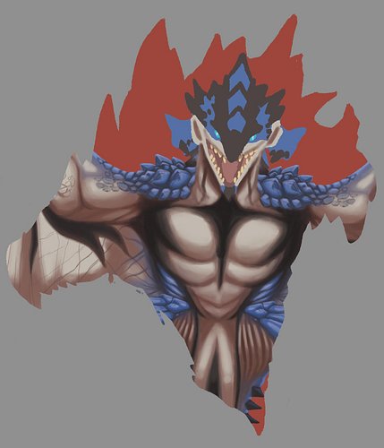Working on a new design finally!

Taking the silhouette of Rathalos and painting Azure inside it. Got some more work to do, b...