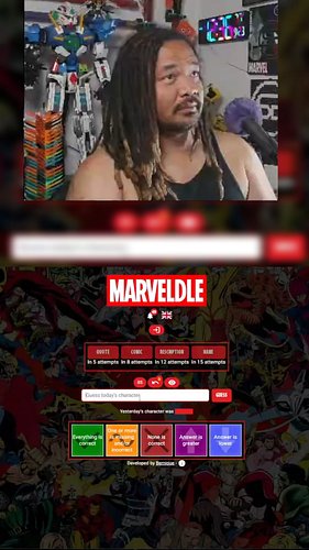 Comic Book Marveldle for Sep 22!! Boy this took a minute.... Sorry about the missing captions! They weren't working today.......