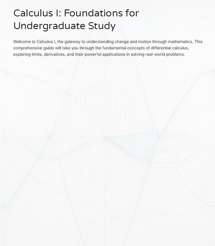 Calculus I - Foundation For Undergraduate Study product image (1)