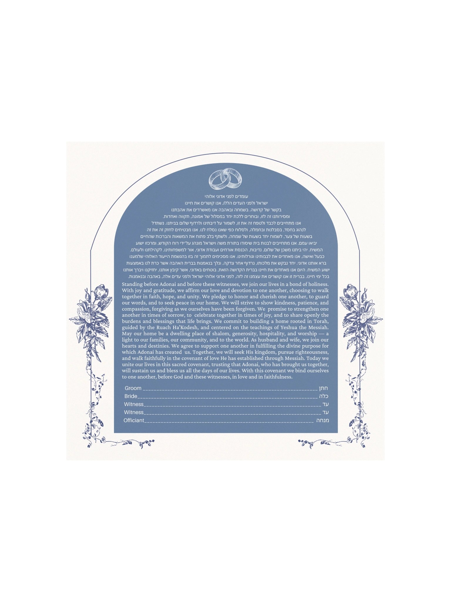 Blue Arched Ketubah Print product image (1)