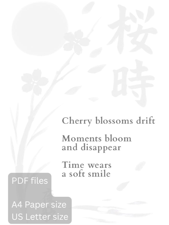 Free Calligraphy Training Sketches & Haiku Art – Sakura Practice Sheets for Creative Mindfulness product image (1)