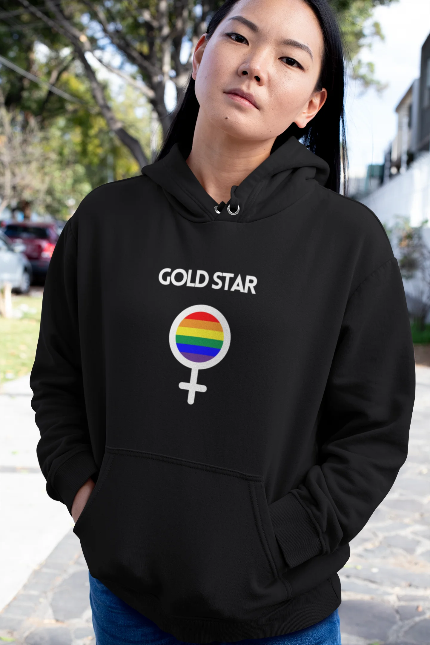 LGBTQ+ Gold Star Hoodie (dark) product image (17)