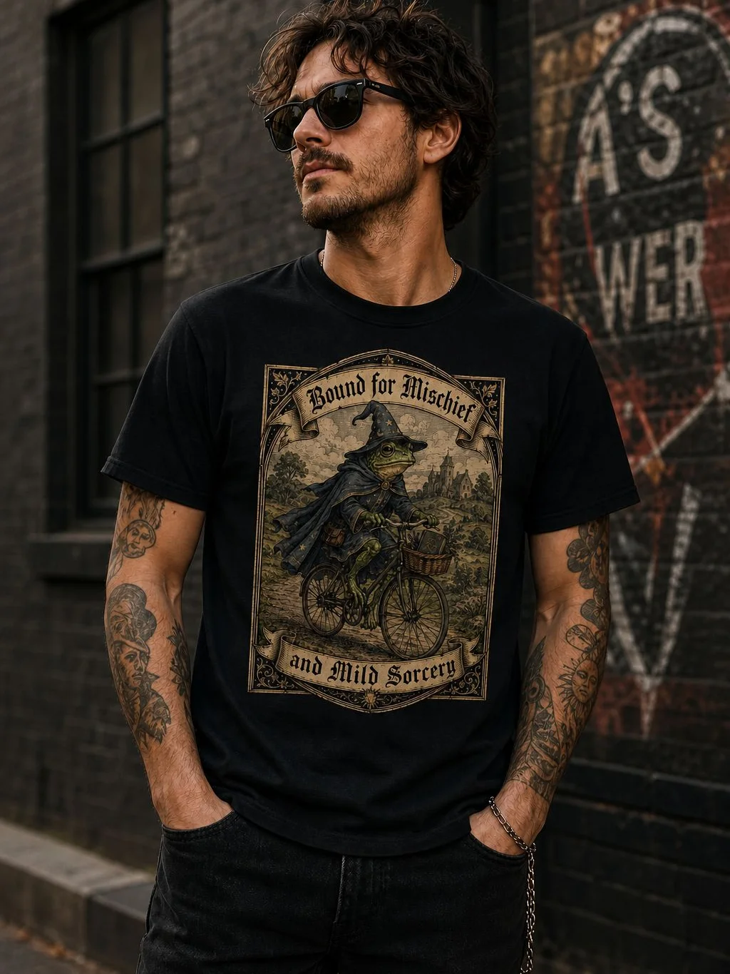 Bound for Mischief Wizard Frog Tee product image (1)