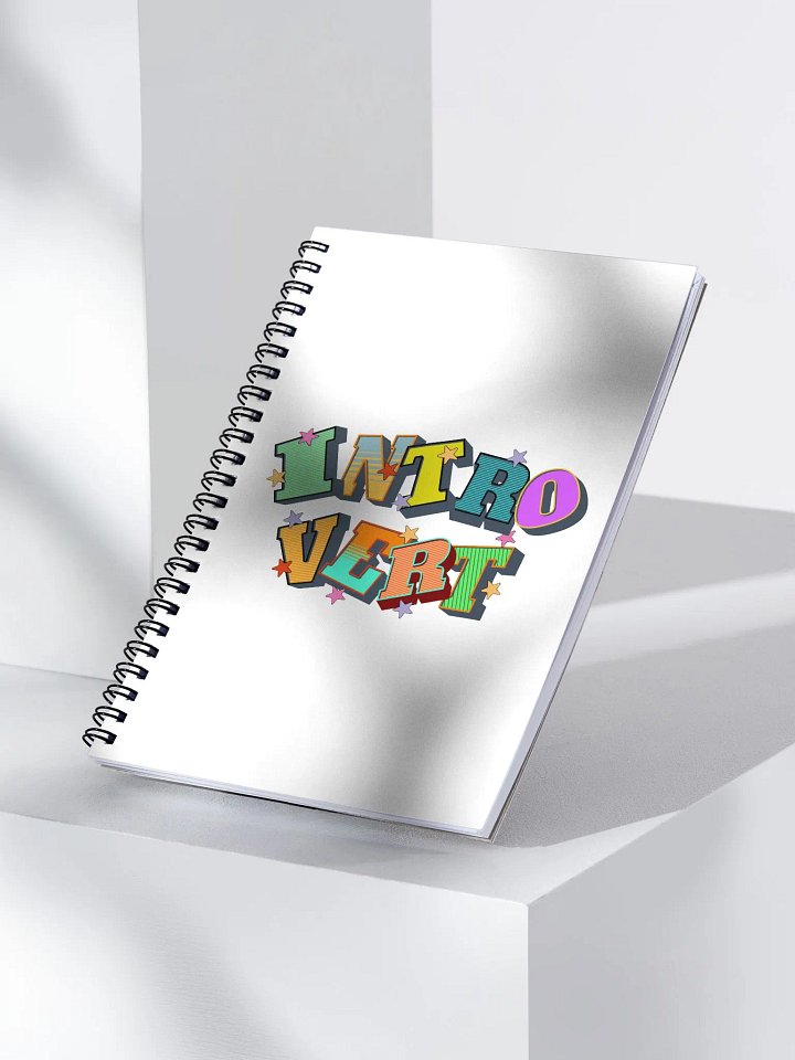 Introvert Block Letter Colorful Spiral Notebook product image (2)