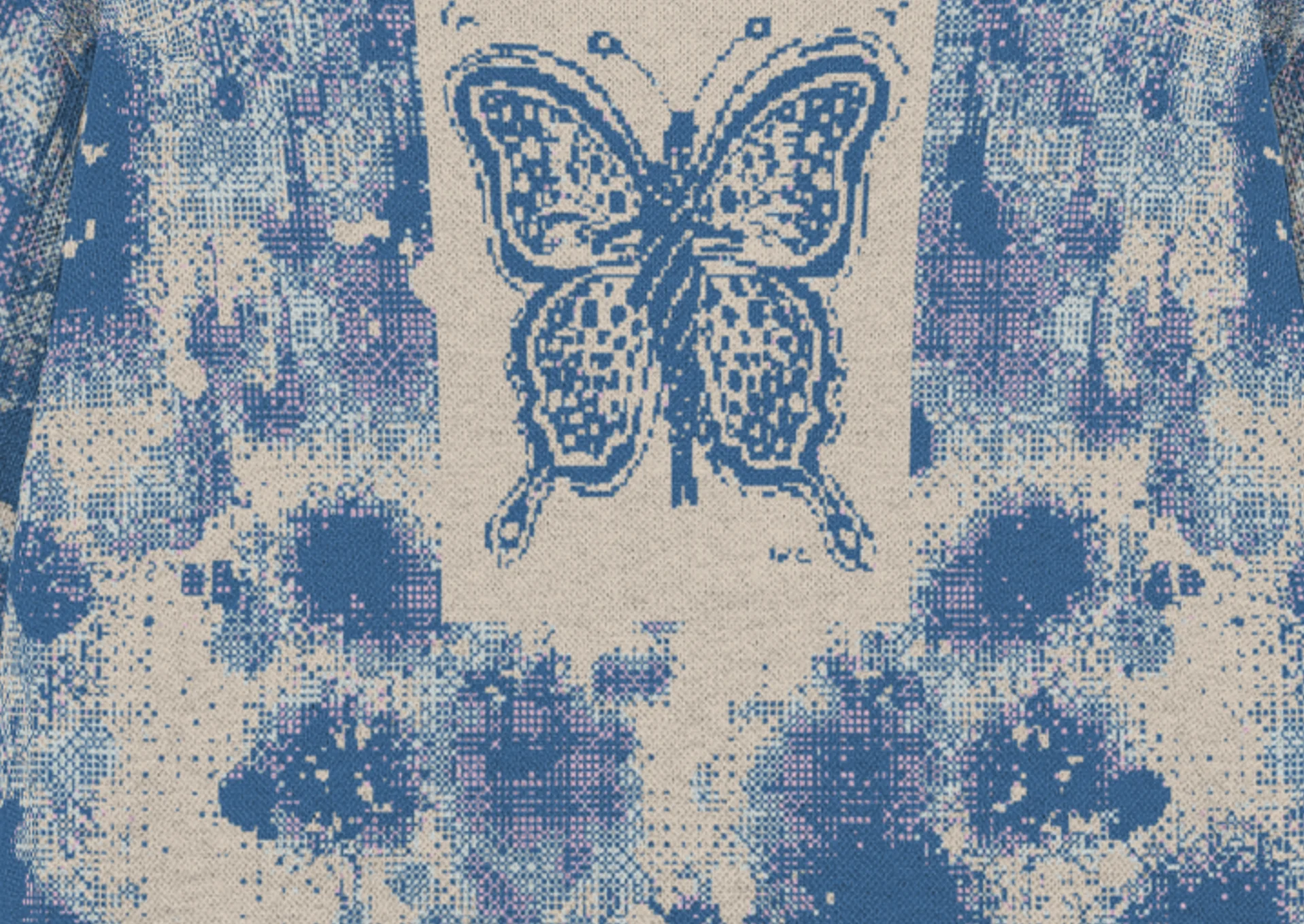 Ugly Sweater Button Cardigan 'Blue Butterfly' product image (3)
