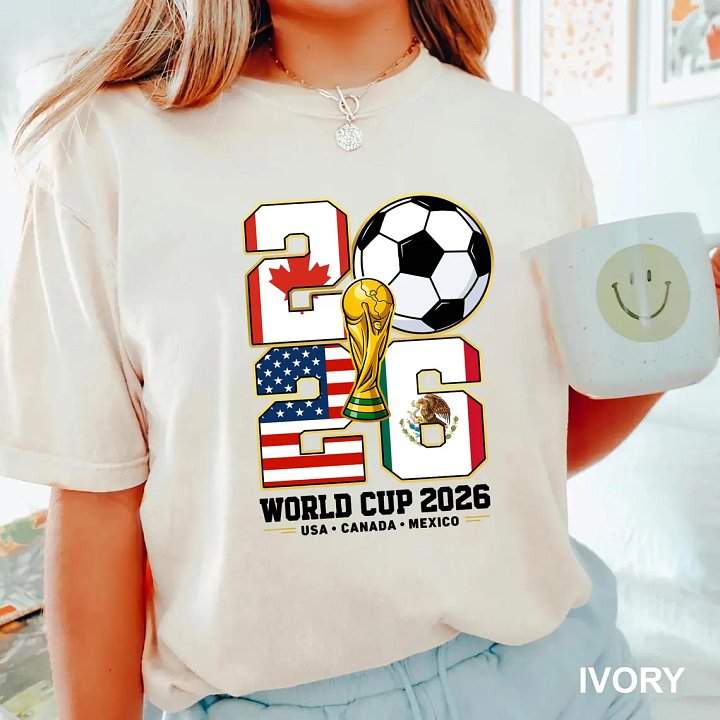 Official 2026 World Cup Soccer T-Shirt – USA Canada Mexico Host Nations Tee product image (1)