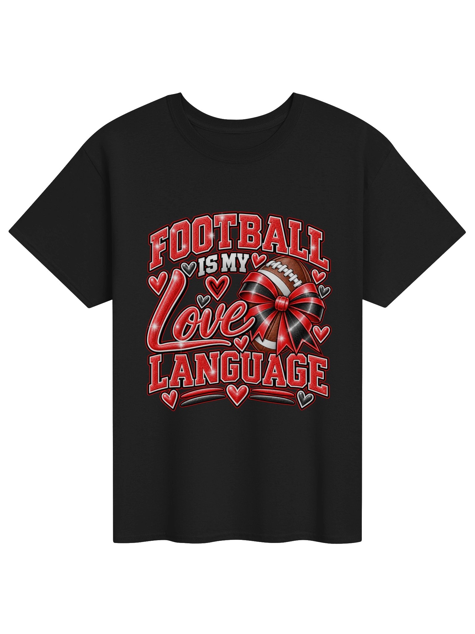 Football Is My Love Language Heart Graphic Tee product image (2)