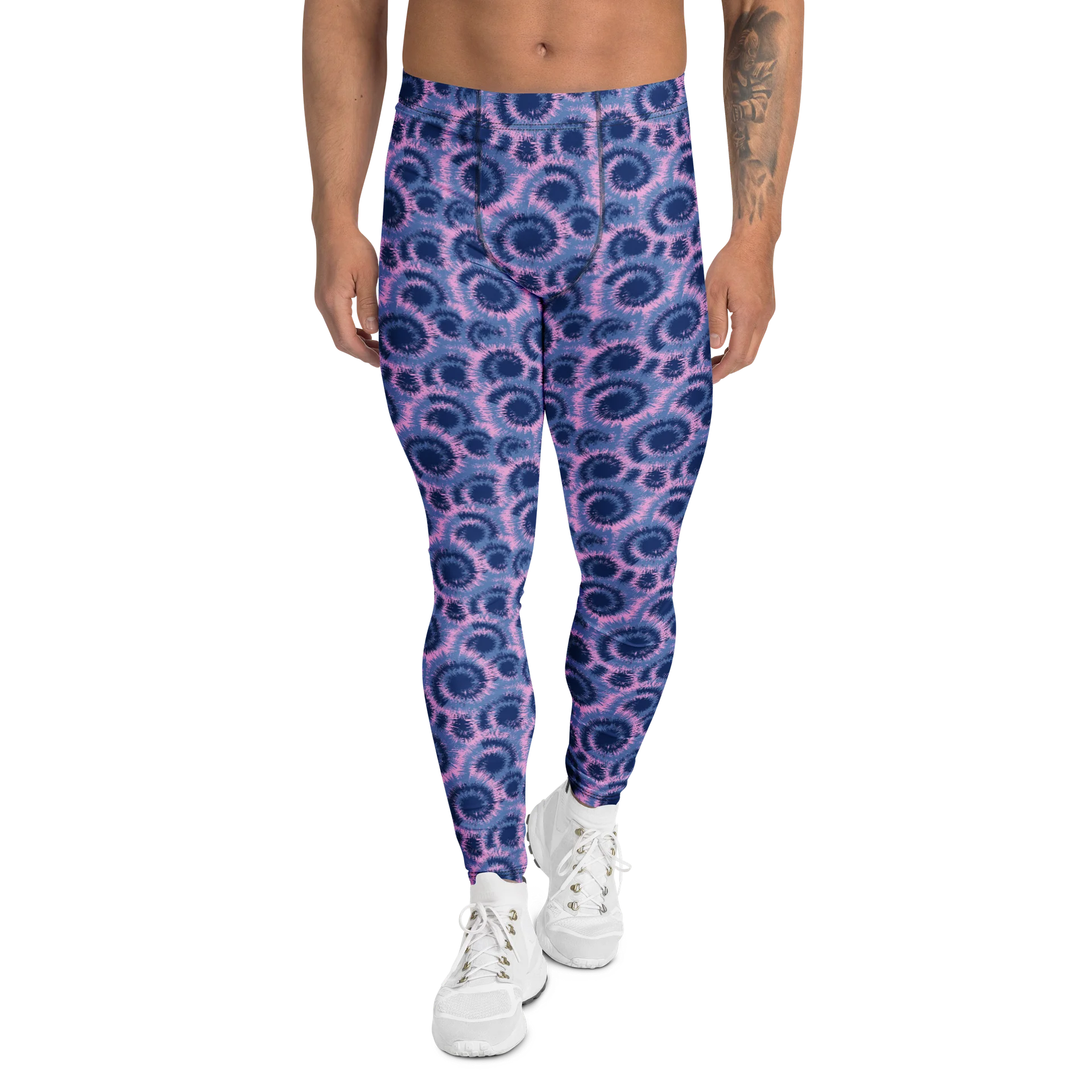 Comfortable Men’s Leggings: Bold Colorful Tie-Dye product image (1)