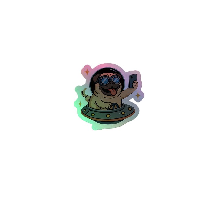 Pug in The Space Holographic Sticker Sheet product image (1)