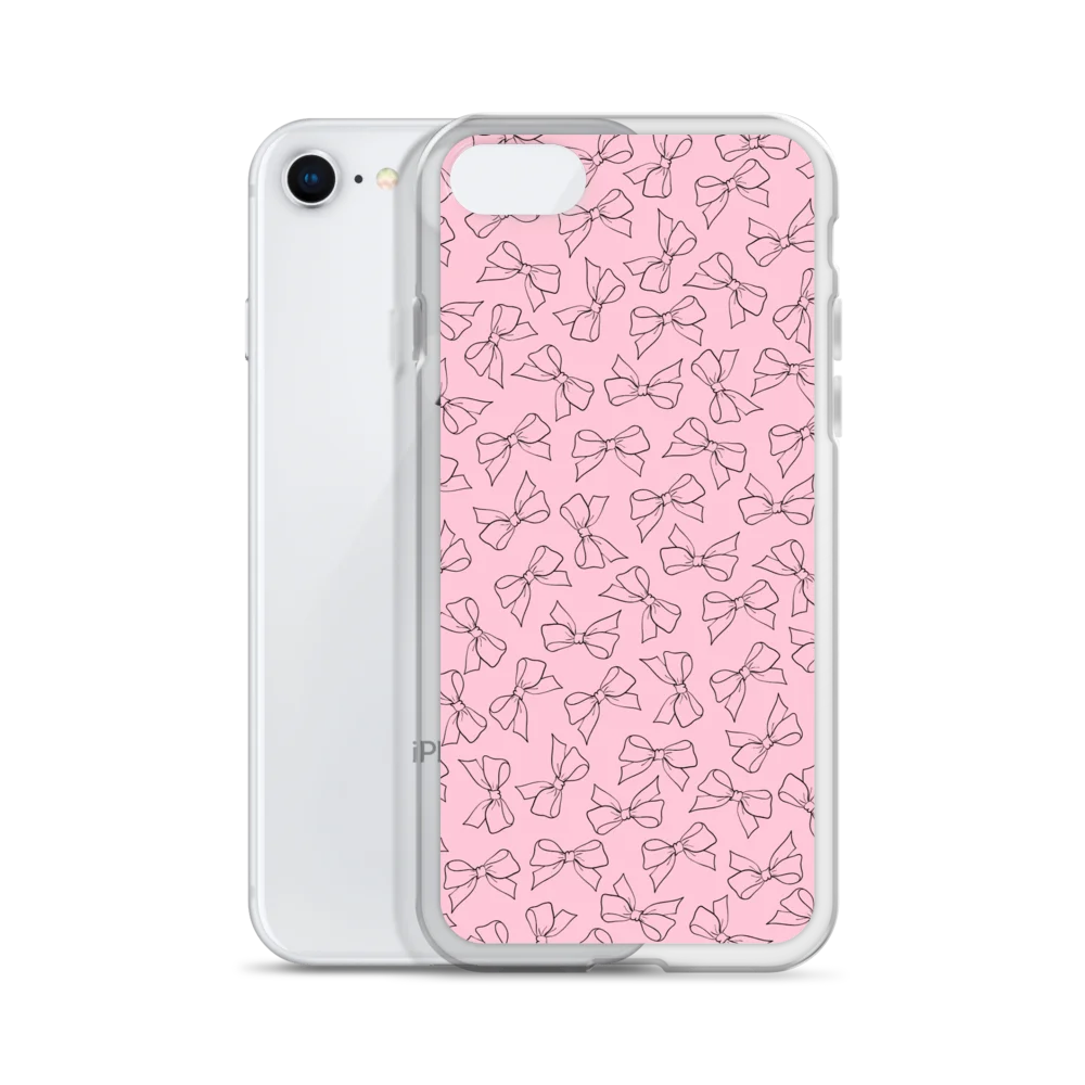 Hand-Drawn Pink Bow Clear iPhone Case product image (55)