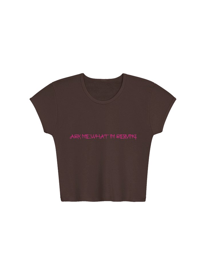 ask me what I'm serving Baby Rib Crop Top - Soft, Stretchy, and Stylish product image (1)