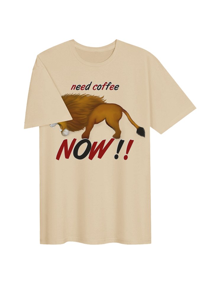 Lion "Need Coffee NOW" T-Shirt. Unisex Gildan Softstyle T-Shirt product image (2)
