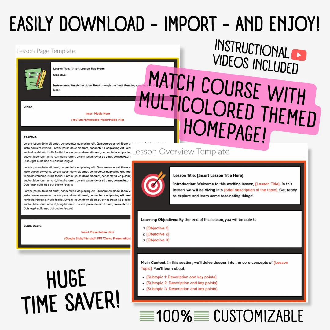 Canvas LMS Template - COURSE BUNDLE - Multicolored - 100% Customizable product image (7)