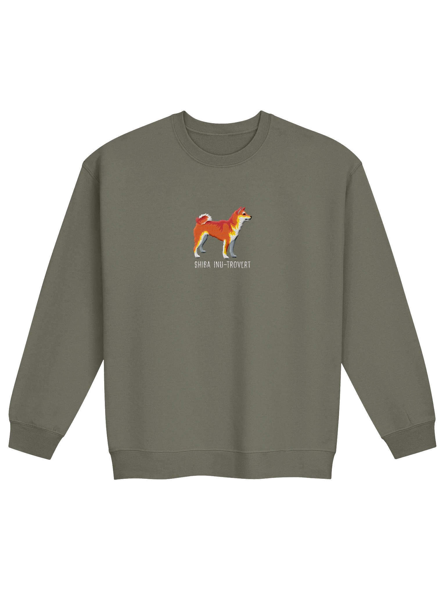 Shiba Inu-Trovert Sweatshirt (Embroidered) of a Japanese Shiba Inu(Red) product image (4)
