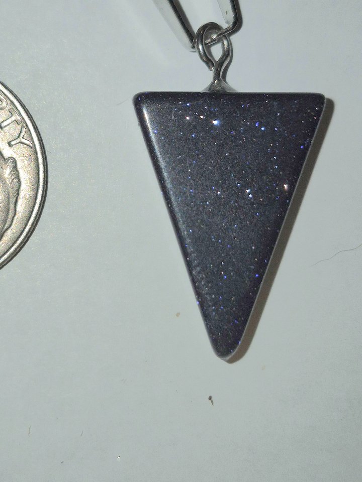 Blue Goldstone Triangle Necklace product image (1)