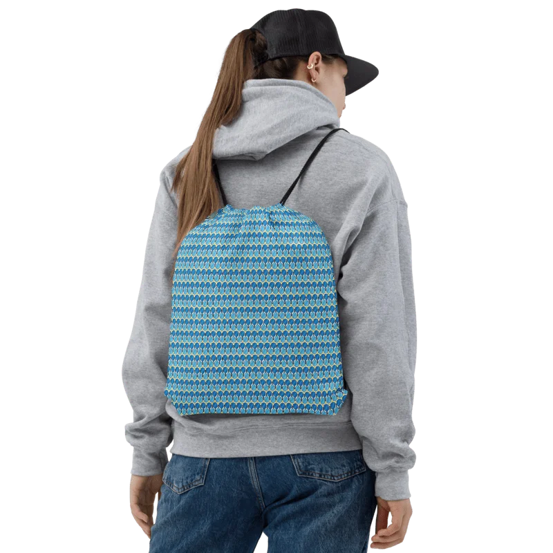 Blue Paddles Pickleball Drawstring Backpack product image (1)