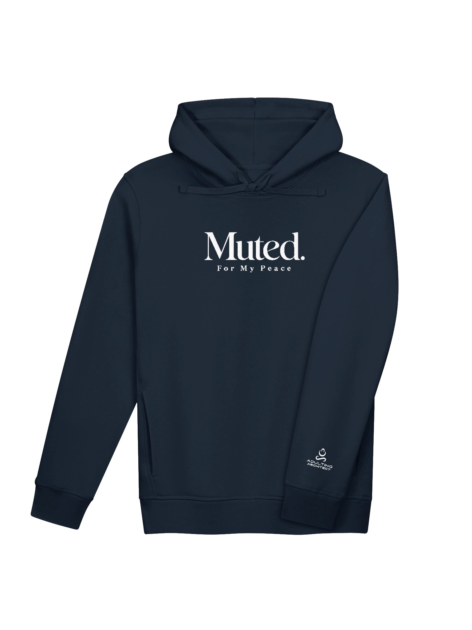 “Muted. For My Peace” — Unisex Organic Side Pocket Hoodie product image (3)