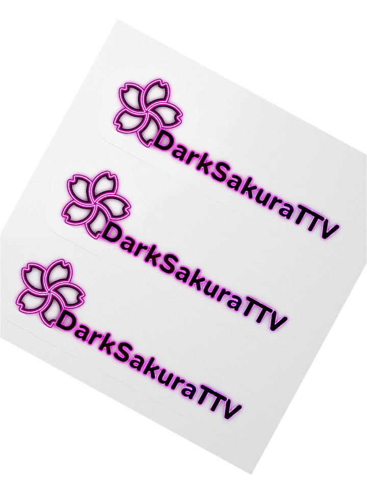 DarkSakuraTTV Neon Logo Kiss Cut Stickers product image (2)