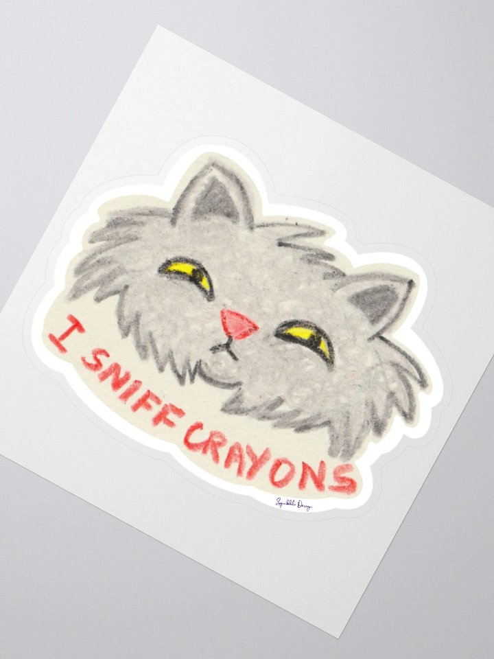 I Sniff Crayons Kiss Cut Sticker by Squibble Design product image (3)