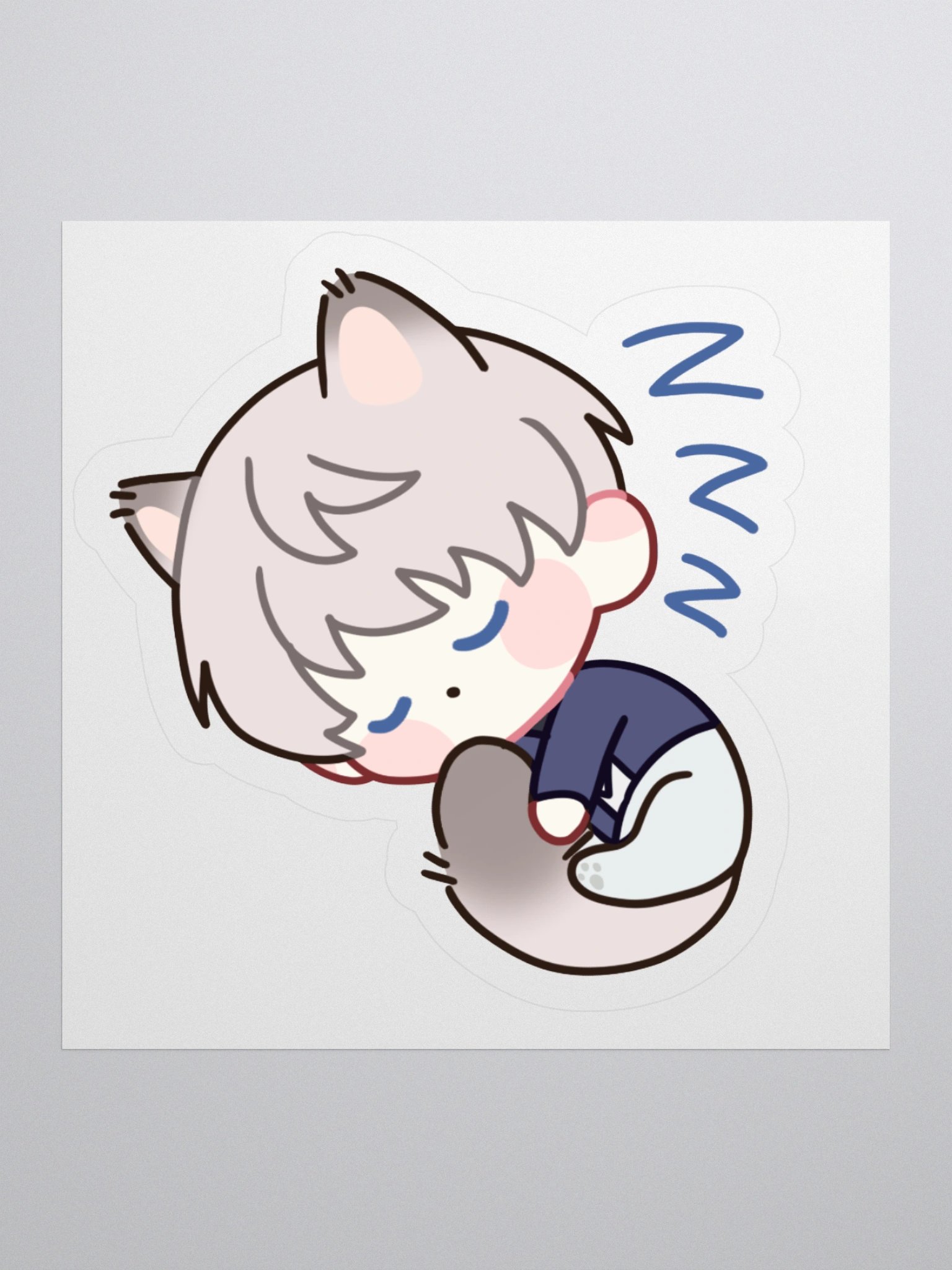 Xavier Sleepy Cat Sticker product image (1)