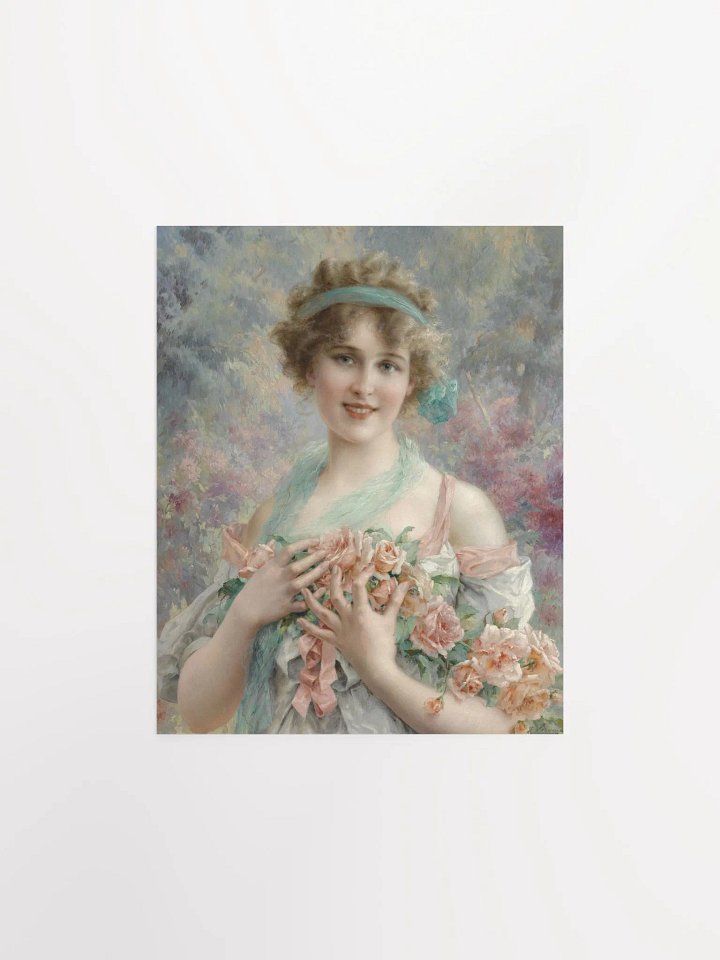 "Fille Aux Roses" by Emile Vernon Print product image (1)
