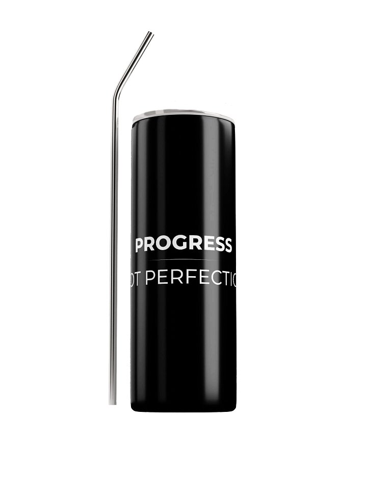 Black Stainless Steel Tumbler - Progress Not Perfection product image (1)