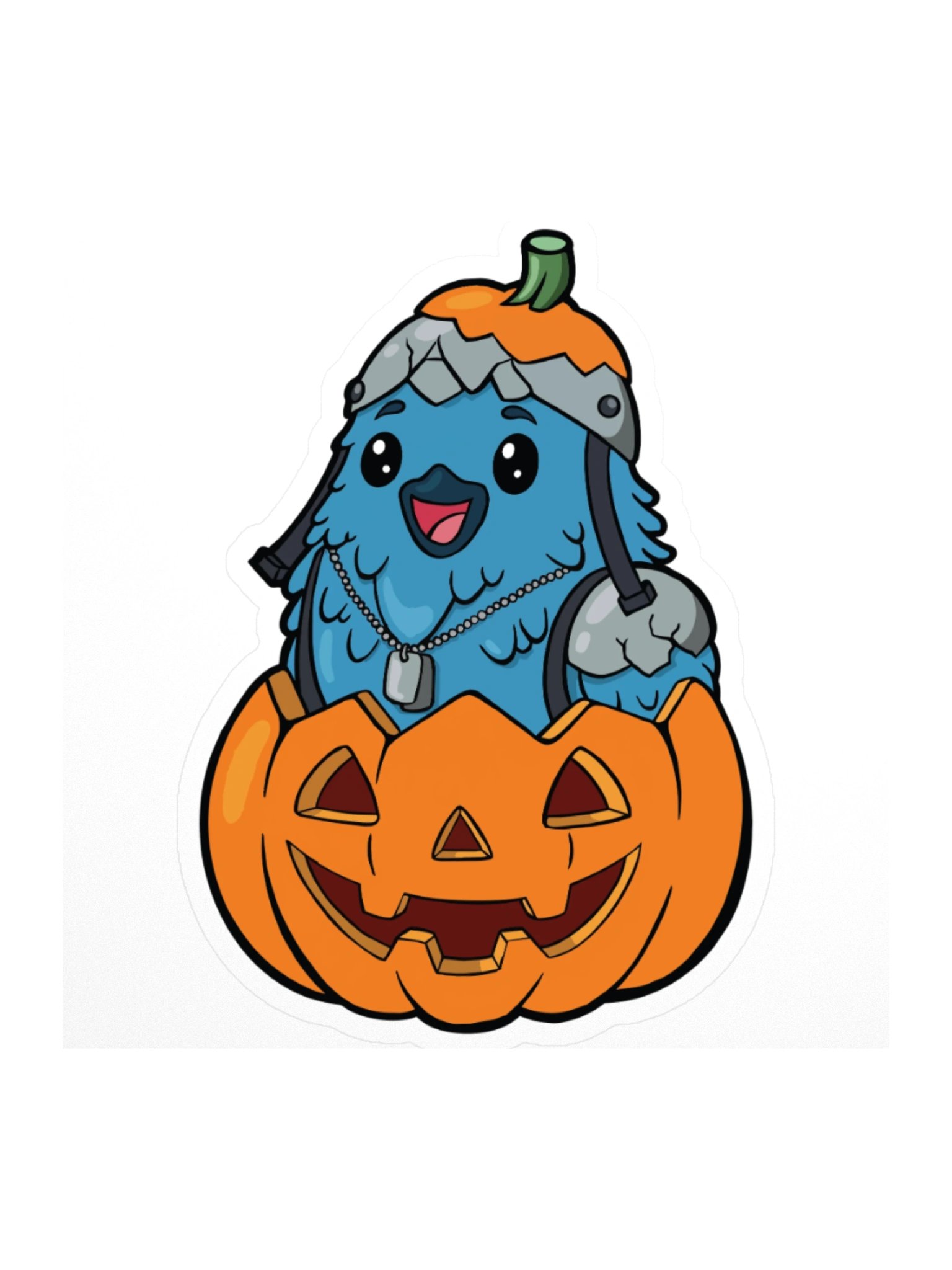 Battle Chicken Jack O Lantern Sticker product image (1)