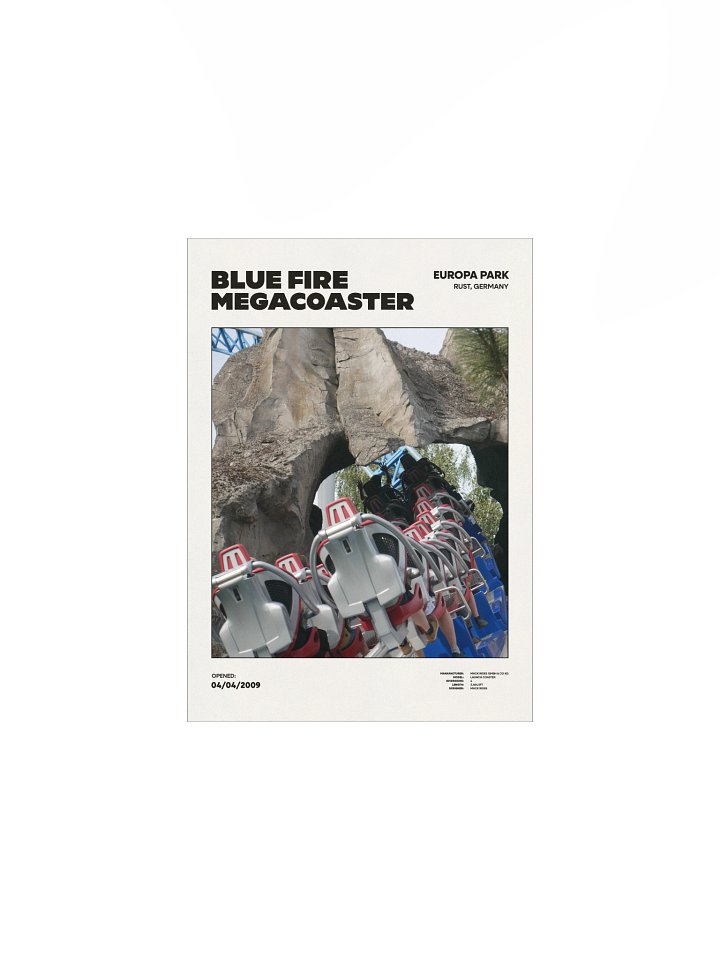 Blue Fire Megacoaster Cave Premium Poster product image (1)