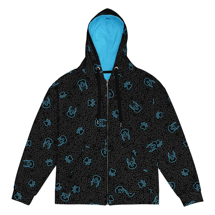 Psych Pattern Zip-Up Hoodie - Night Blue product image (1)