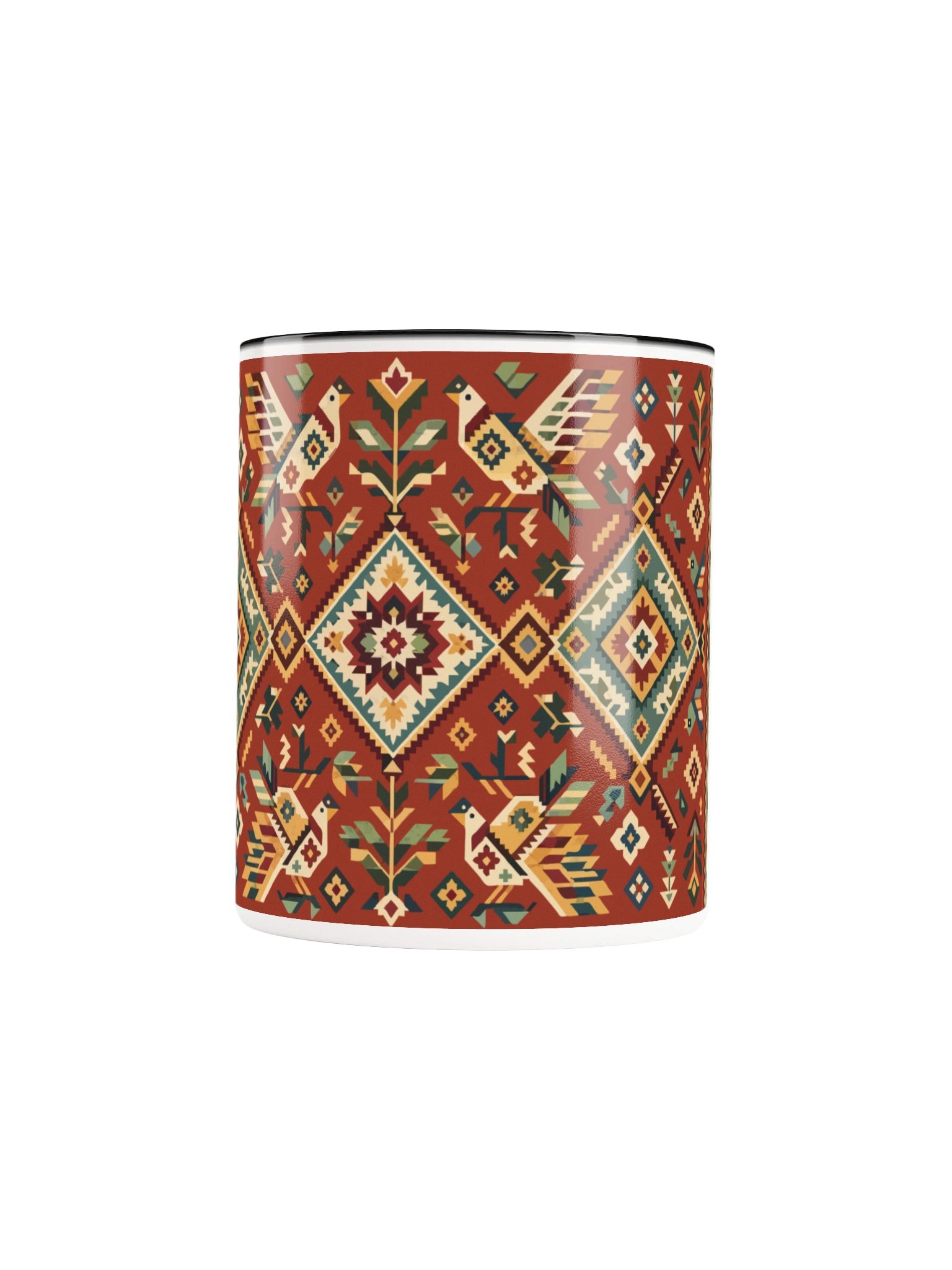 Folk Art Mug – Terracotta Diamonds product image (6)
