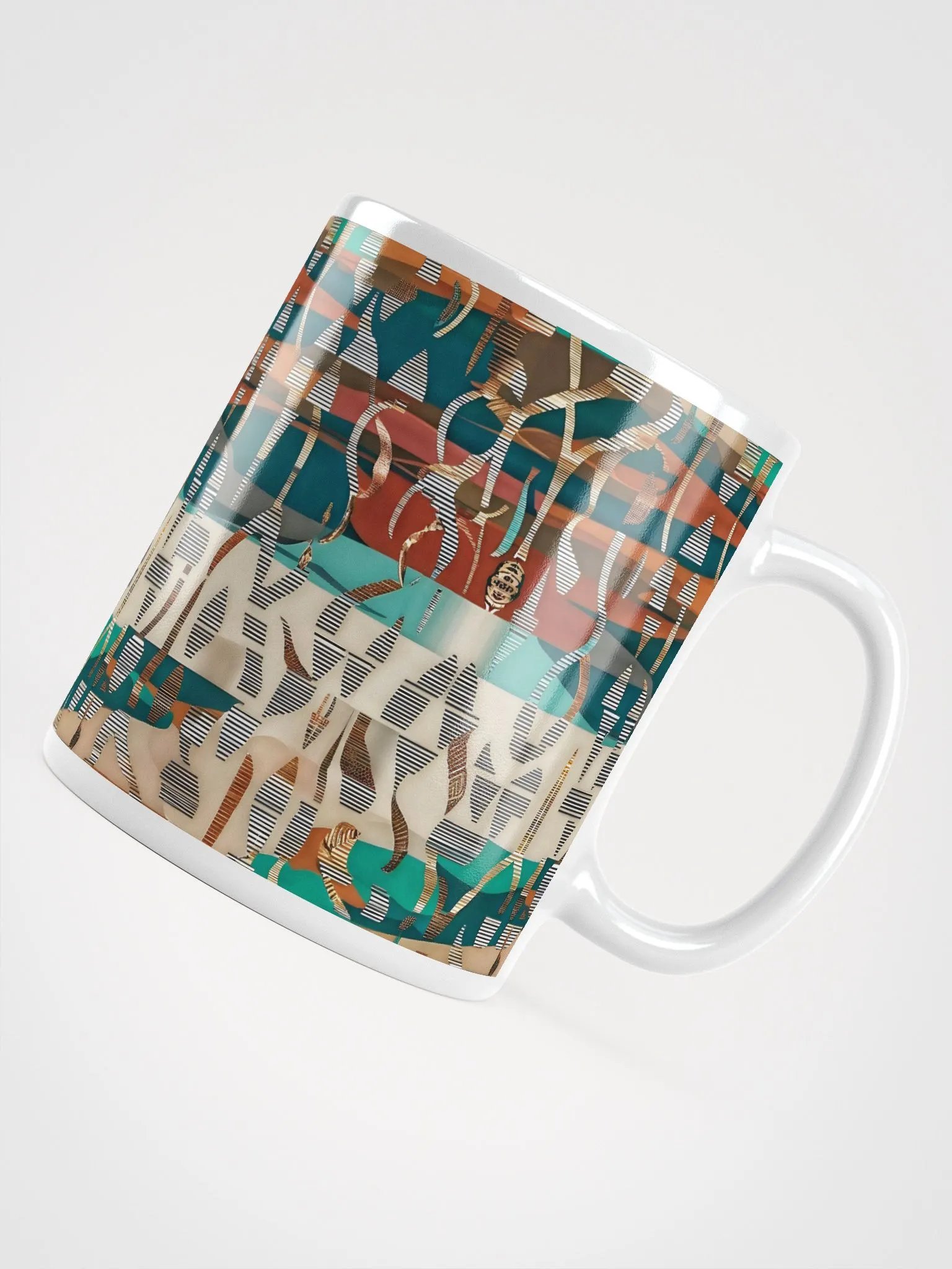 Mayan Inspired Abstract Art White Glossy Mug product image (4)
