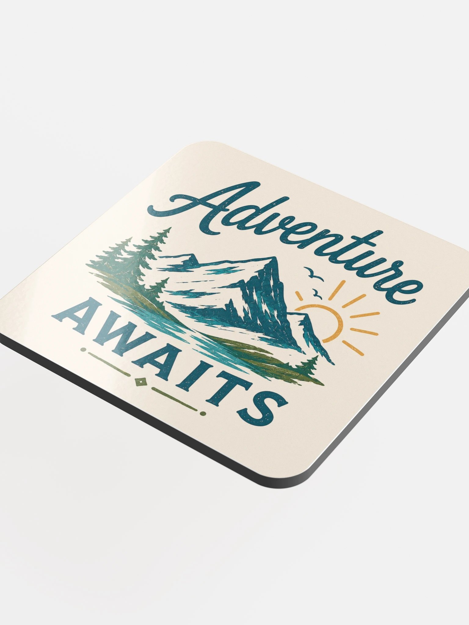 Adventure Awaits Retro Camping Cork Coaster product image (4)