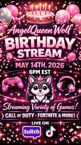 Angel’s birthday stream n weekly stream schedule #gaming #twitchstreamer #girlgamer #kickstreamer