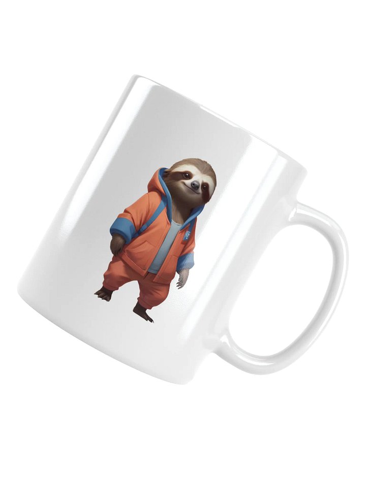 Friendly Cartoon Sloth White Mug product image (1)