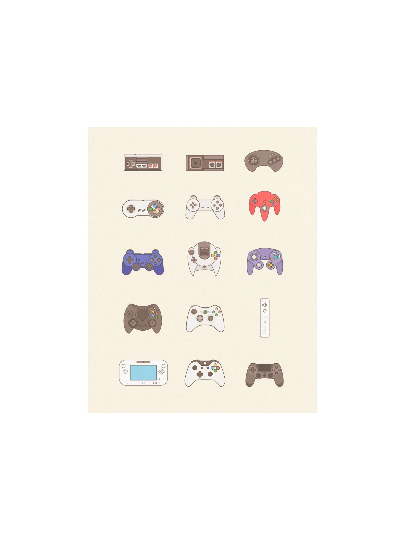 Retro Controllers (Beige) product image (1)